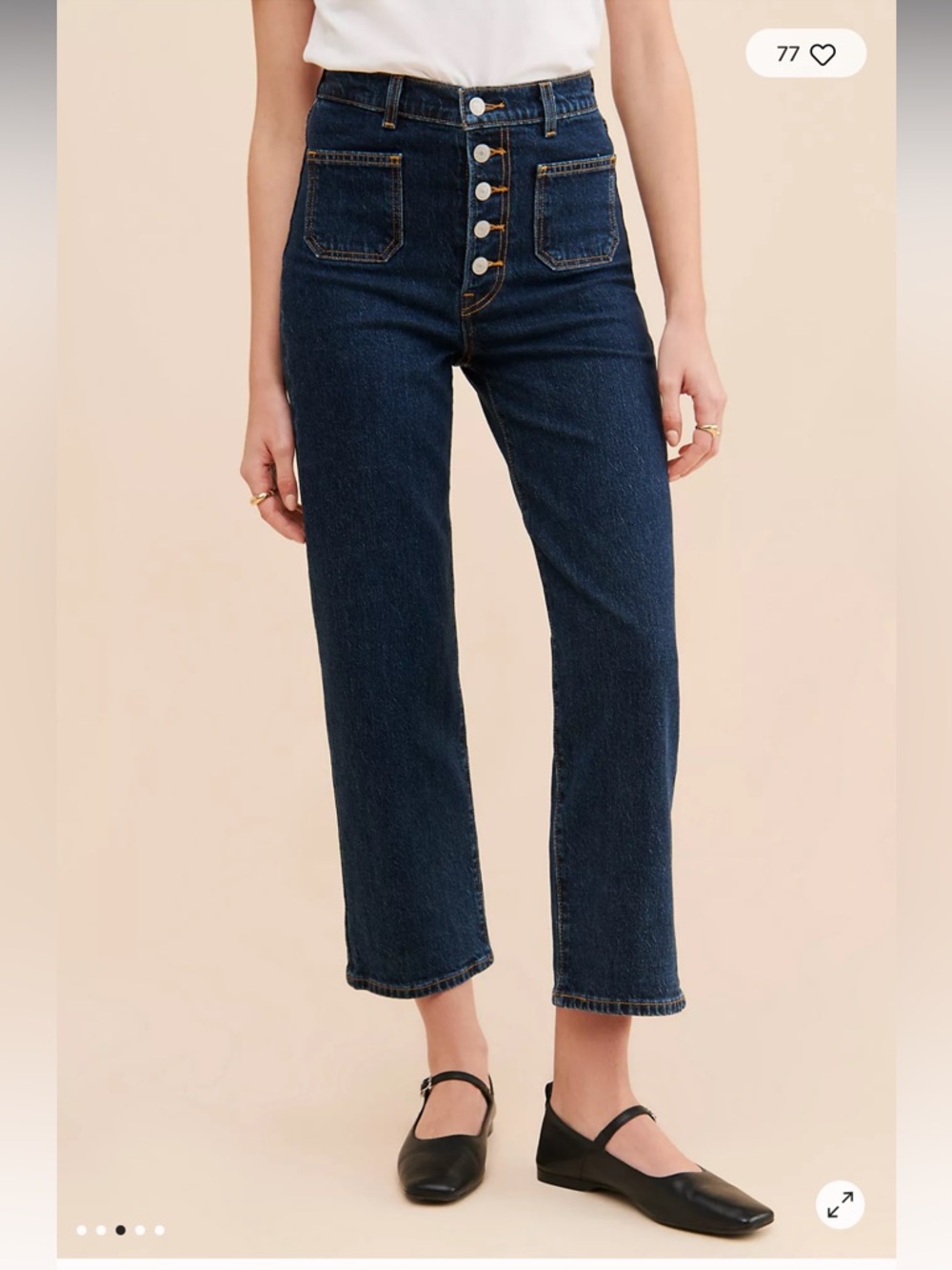 Levi's Ribcage Straight Ankle Jeans w- Dark Blue